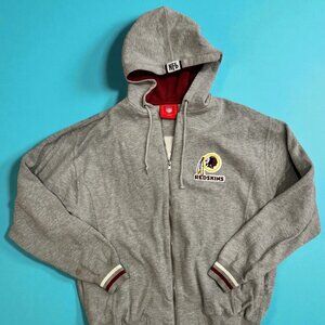 Vintage Washington Redskins Full-Zip Hoodie Grey Medium NFL Logo Embroidered Ret